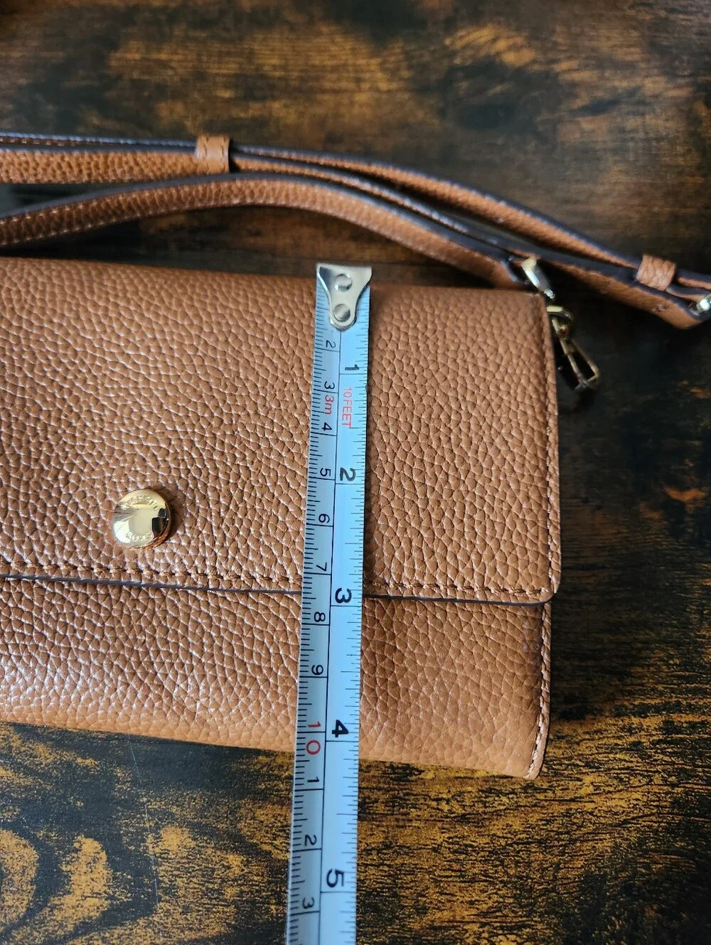 Michael Kors Mercer  Snap Button Pebble Leather  Crossbody Wallet